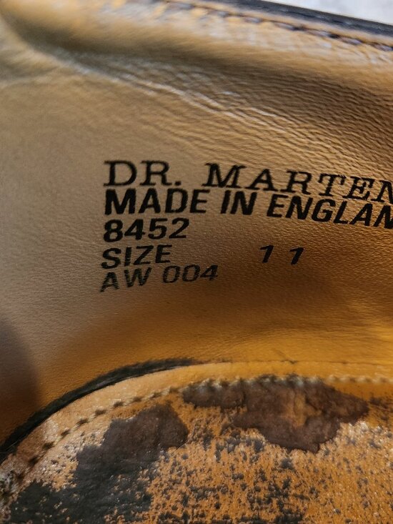 Dr. Martens 8452 Vintage Made in England Black Leather Oxford/Derby, Men\'s UK11